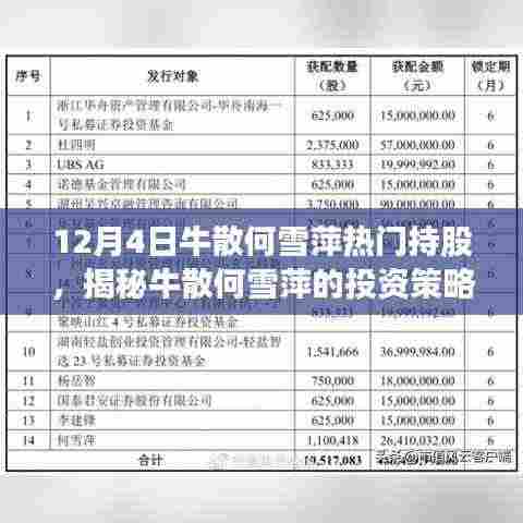 揭秘牛散何雪萍的投资策略，十二月四日热门持股动向分析