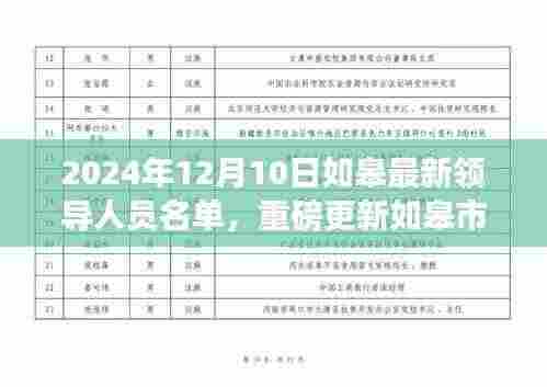 2024年如皋市领导团队全新亮相,引领智能变革风潮的科技领航者