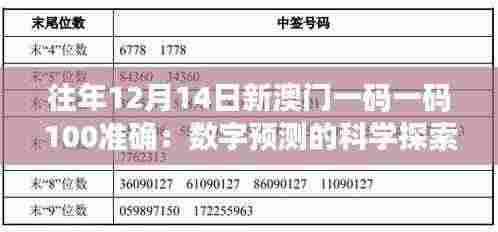 往年12月14日新澳门一码一码100准确：数字预测的科学探索