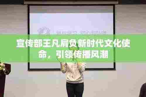 宣传部王凡肩负新时代文化使命,引领传播风潮