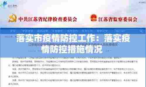 落实市疫情防控工作:落实疫情防控措施情况