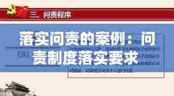 落实问责的案例:问责制度落实要求