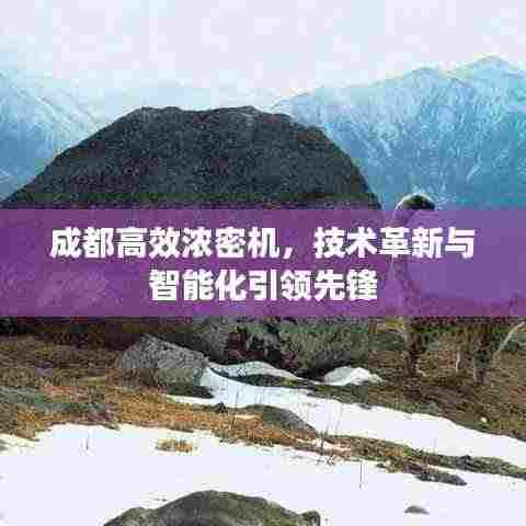 成都高效浓密机,技术革新与智能化引领先锋