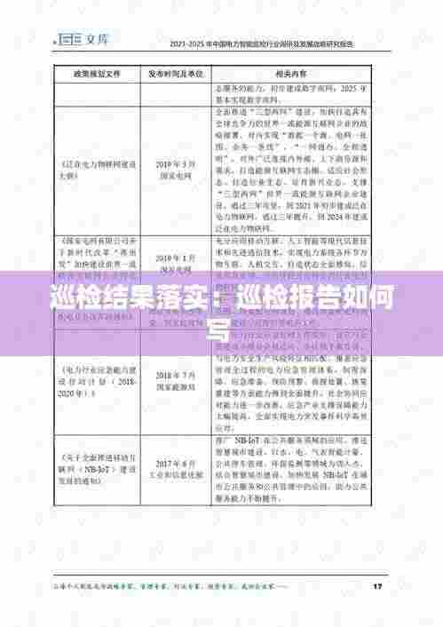 巡检结果落实:巡检报告如何写