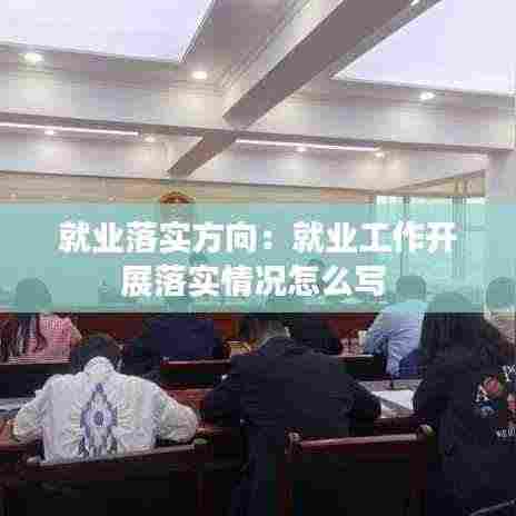 就业落实方向：就业工作开展落实情况怎么写 