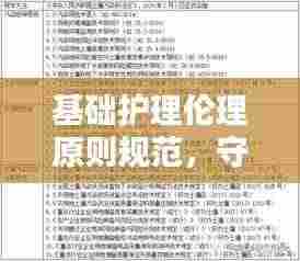 基础护理伦理原则规范,守护生命的关键准则